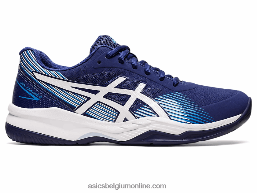 gelspel 8 V6HXR23098 duik blauw/wit Asics