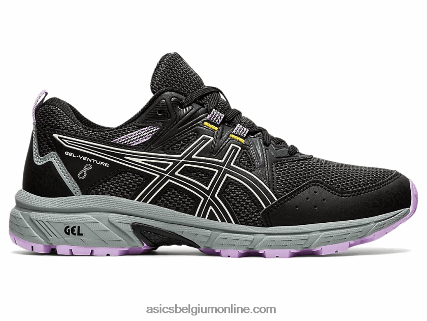 gelventure 8 breed V6HXR23354 zwart/ivoor Asics
