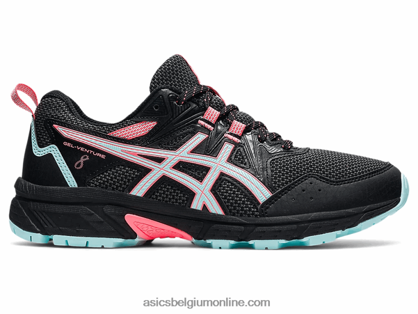 gelventure 8 breed V6HXR23547 zwart/helder blauw Asics
